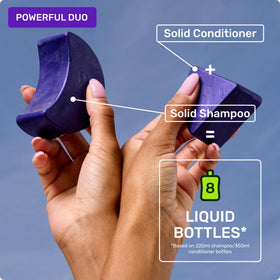 Ethique Purple Shampoo Bar with a shower background