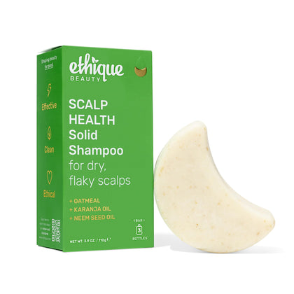Ethique Scalp Health Shampoo Bar front view with packaging