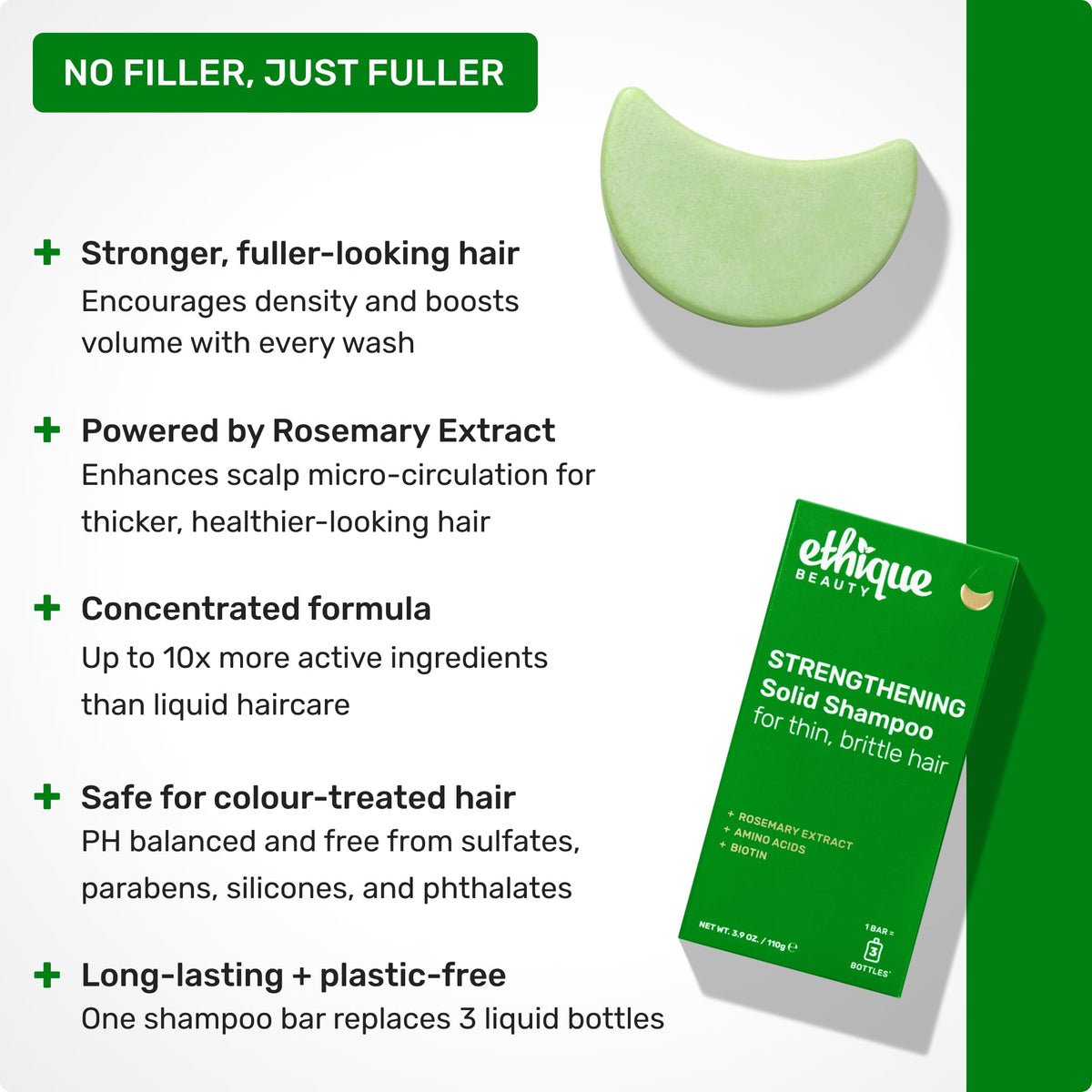Ethique Shampoo Bar packaging with ingredients listed