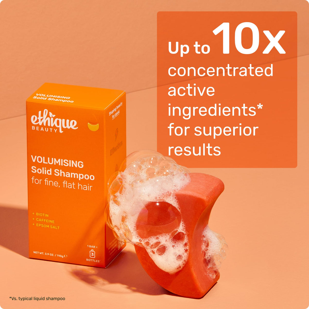 Ethique Volumizing Shampoo Bar close-up showing details