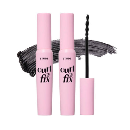 ETUDE Curl Fix Mascara Black 1+1 Set front view with packaging