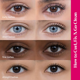 ETUDE Curl Fix Mascara Black 1+1 Set with a model applying mascara