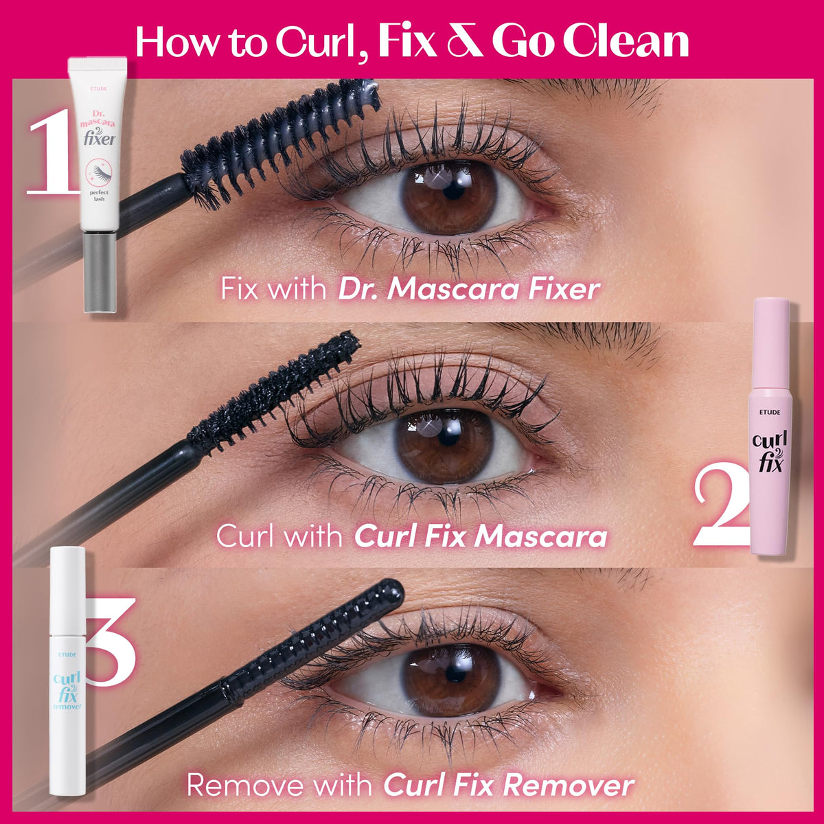 ETUDE Curl Fix Mascara brown shade swatch