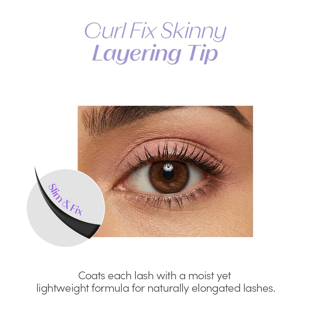 ETUDE Curl Fix Mascara Slim Brush Brown with other makeup products