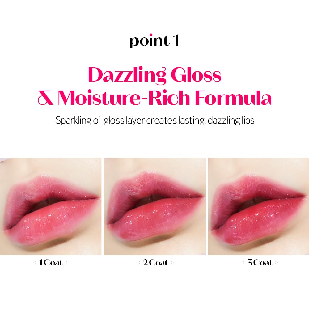 ETUDE Dear Darling Oil Tint #2 Plum Berry swatch on skin