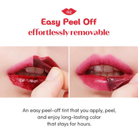 ETUDE Dear Darling Peel Off Lip Stain Dried Rose texture close-up