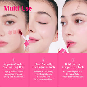 ETUDE Dear Darling Water Tint Cherry Ade applied on lips