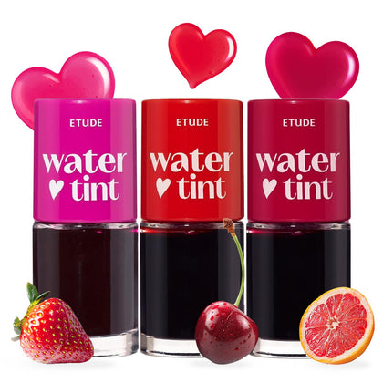 ETUDE Dear Darling Water Tint Set front view with three lip stain tubes