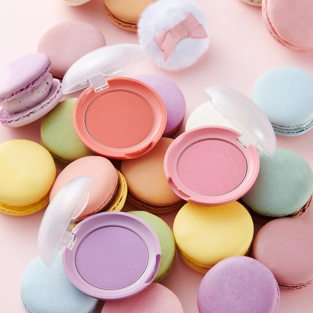 ETUDE Lovely Cookie Blusher Peach Choux Wafers in makeup setting