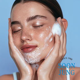 ETUDE SoonJung pH 6.5 Whip Cleanser application on hand