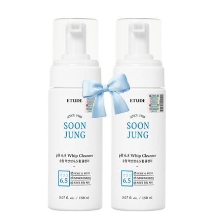 ETUDE SoonJung pH 6.5 Whip Cleanser Duo Set packaging front view