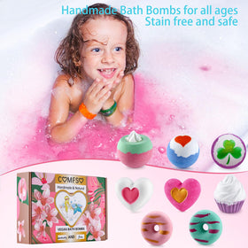 Eucalyptus bath bomb floating in water