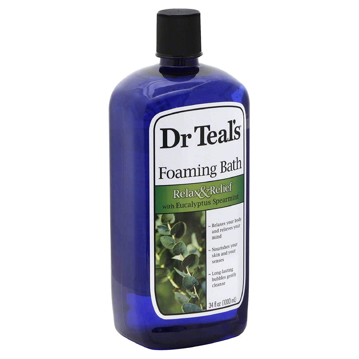 Eucalyptus & Spearmint Foaming Bath bottle close-up