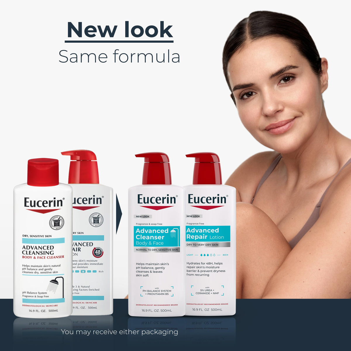 Eucerin Advanced Repair Cleansing Body and Face Cleanser bottle