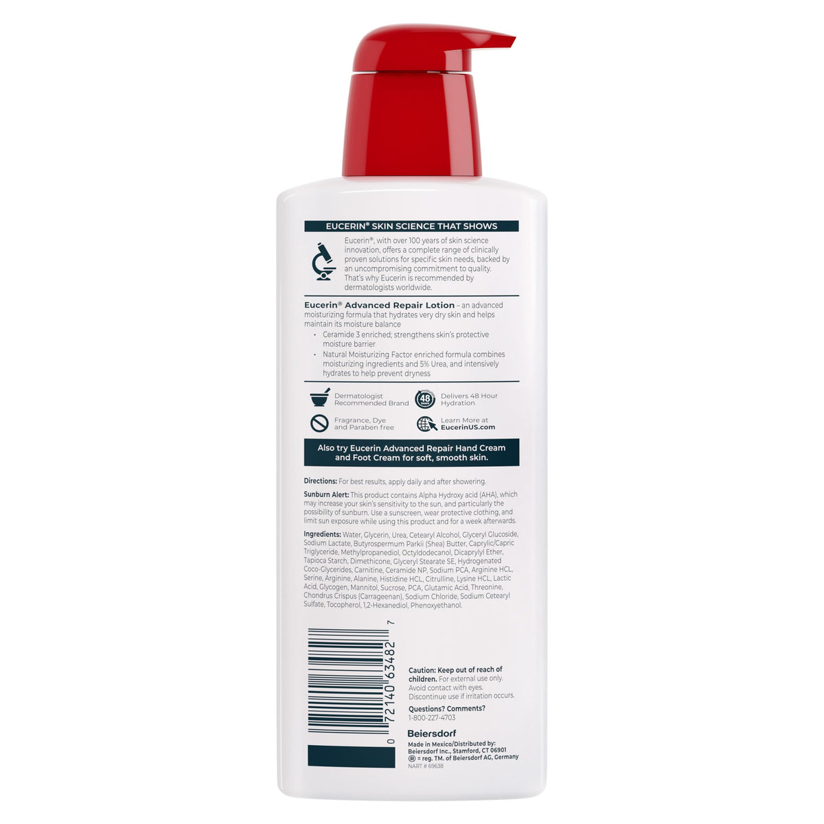 Eucerin Dry Skin Relief Bundle on a bathroom shelf