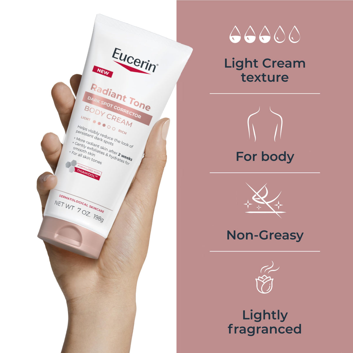 Eucerin Radiant Tone Dark Spot Corrector Body Cream 7 OZ back view