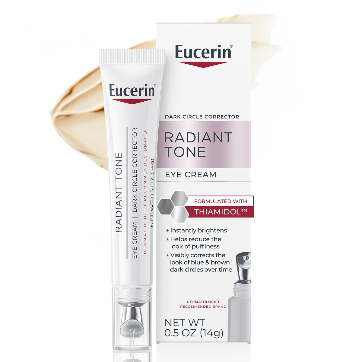 Eucerin Radiant Tone Eye Cream 0.5 Oz tube front view