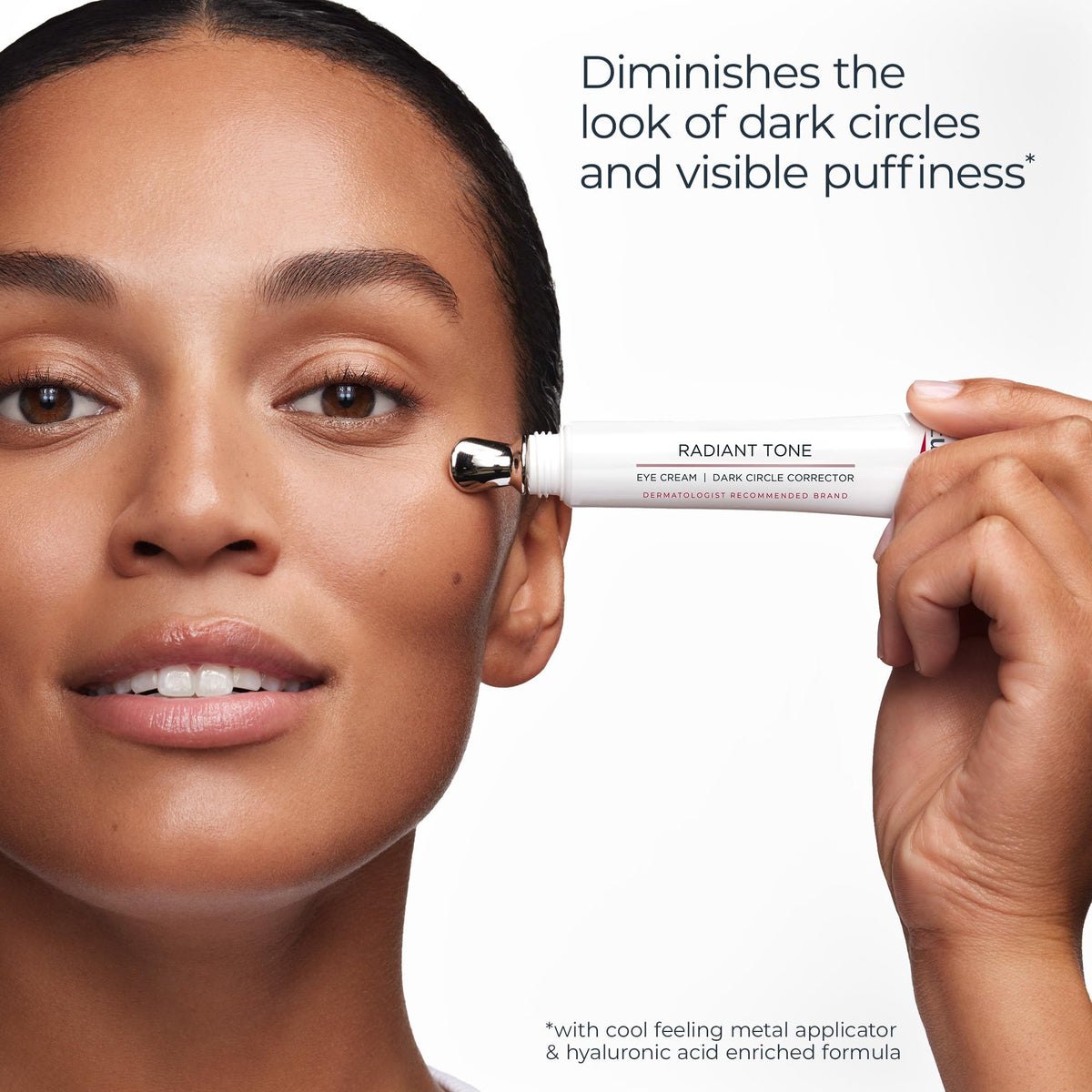 Eucerin Radiant Tone Eye Cream in bathroom setting