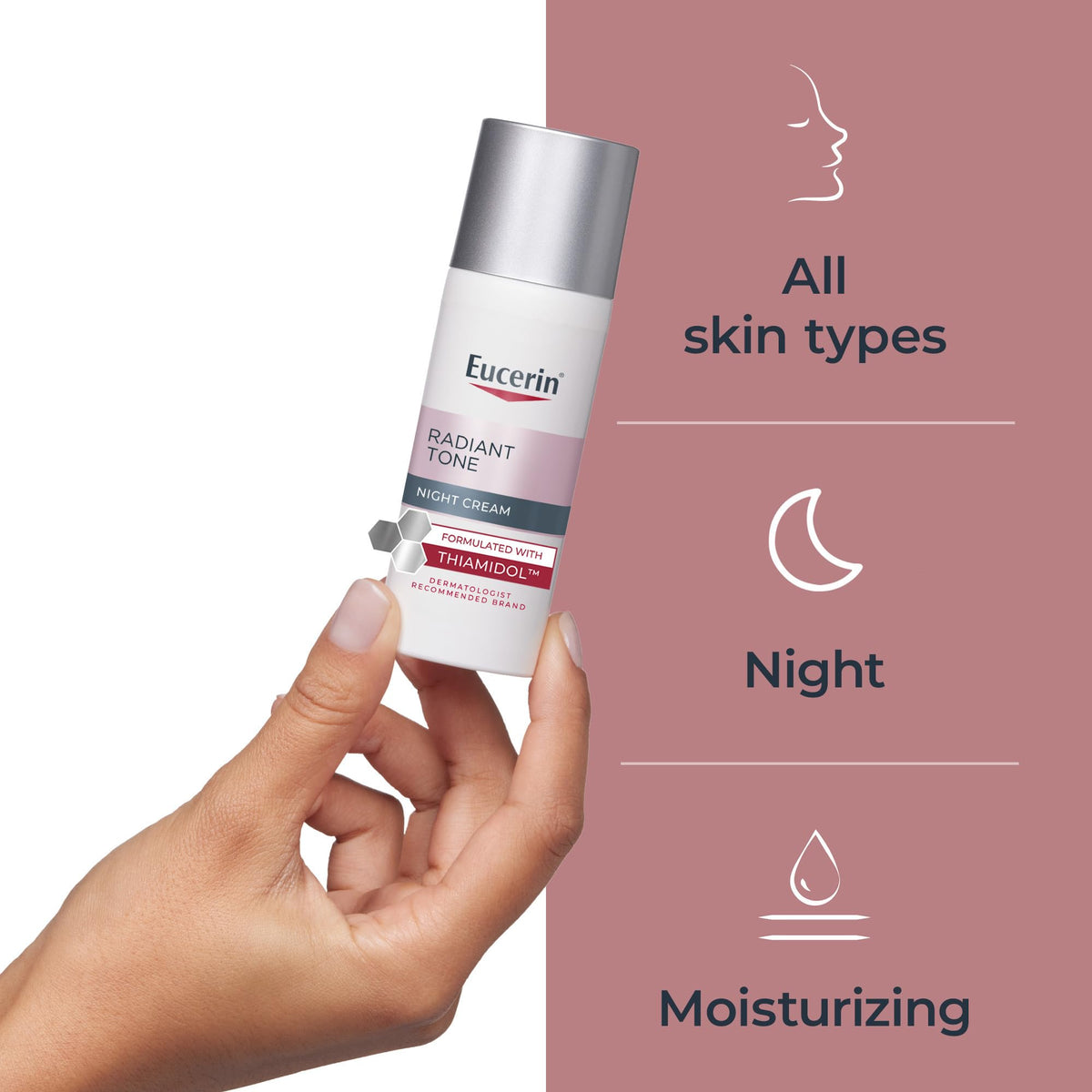 Eucerin Radiant Tone Night Cream lifestyle scene