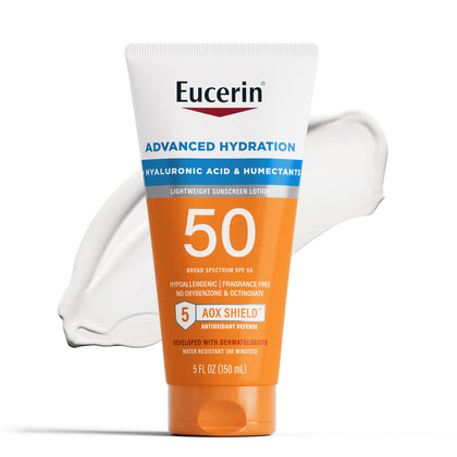 Eucerin Sun Advanced Hydration Sunscreen Lotion SPF 50 front view