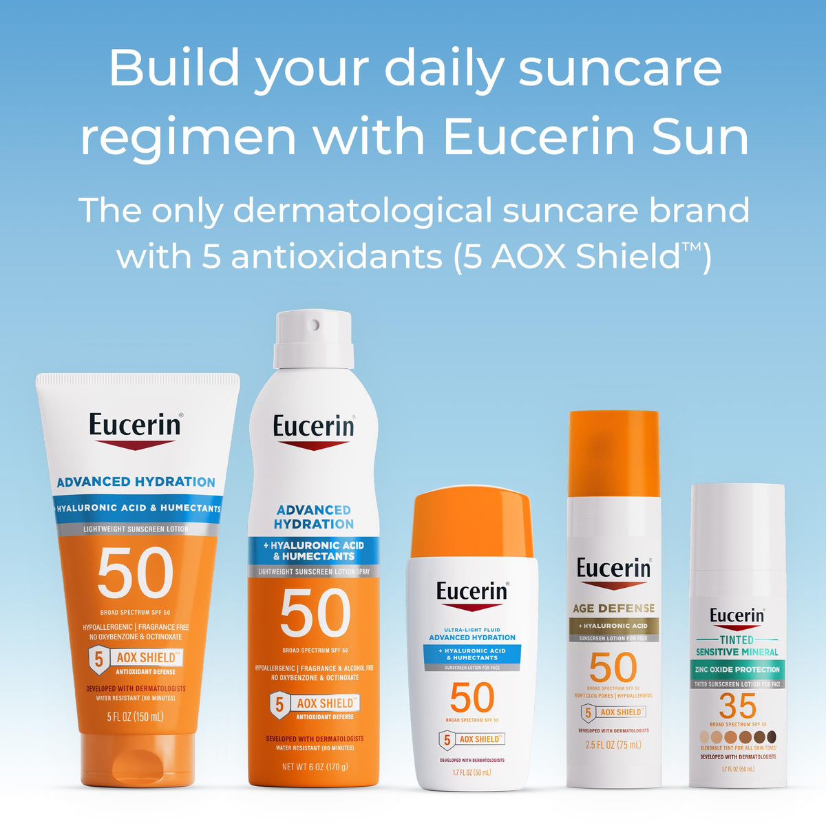 Eucerin Sun Advanced Hydration Sunscreen Lotion SPF 50 with water resistance feature