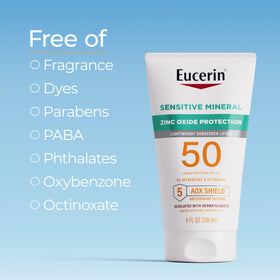 Eucerin Sun Sensitive Mineral Sunscreen Lotion SPF 50 texture close-up