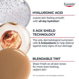 Eucerin Sun Tinted Age Defense Face Lotion SPF 50 in hand