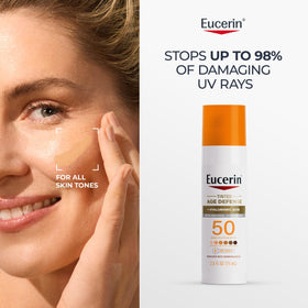 Eucerin Sun Tinted Age Defense Face Lotion SPF 50 packaging details