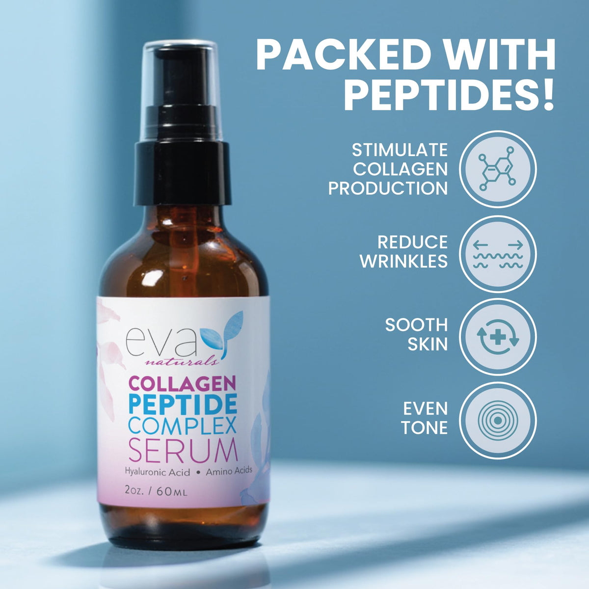 Eva Naturals Collagen Peptide Serum 2 oz back view