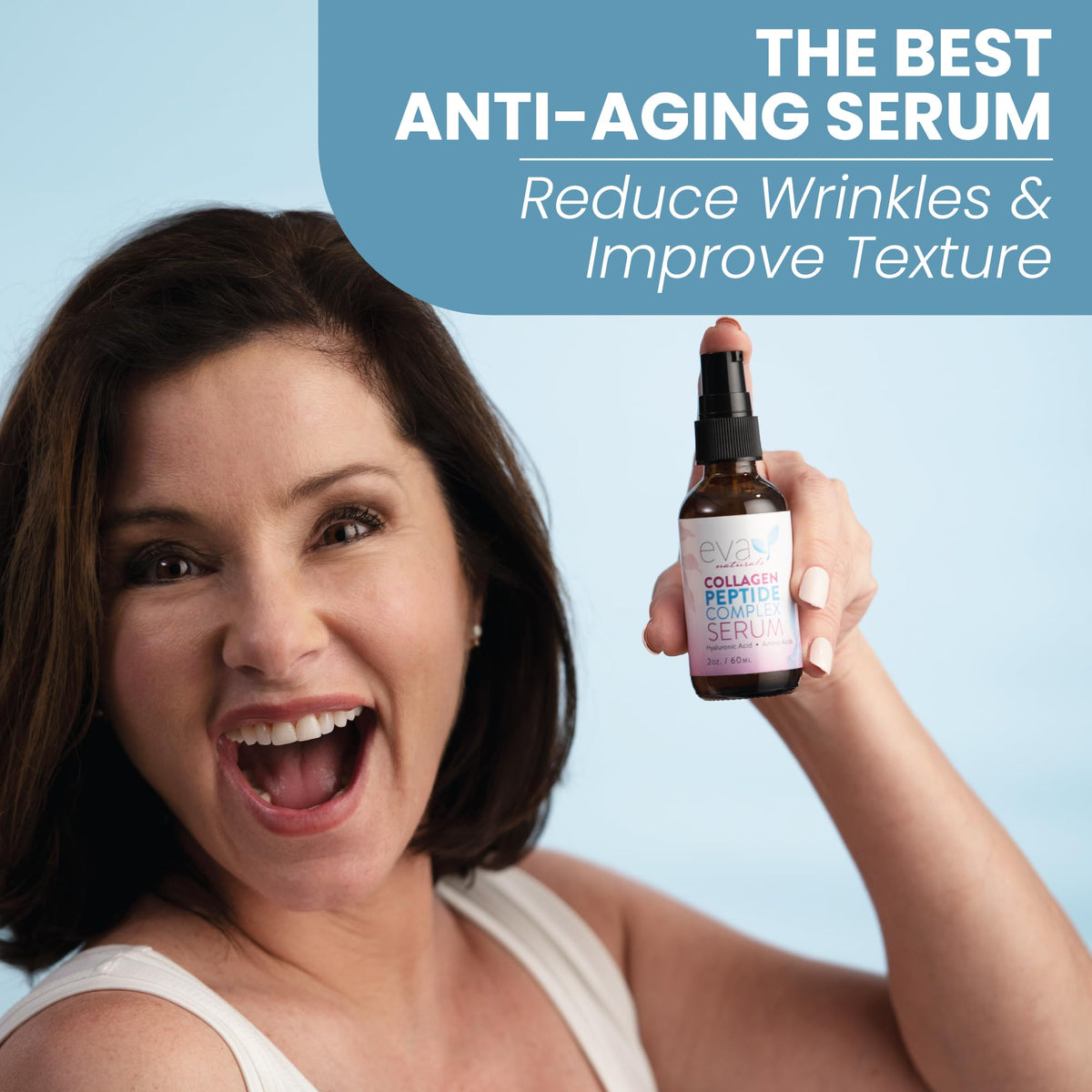 Eva Naturals Collagen Peptide Serum 2 oz with dropper
