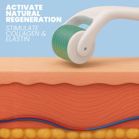 Eva Naturals Derma Roller in use on face
