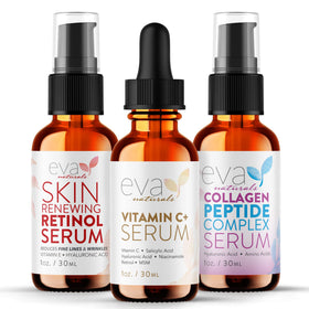 Eva Naturals Trifecta Face Serum Set with three bottles