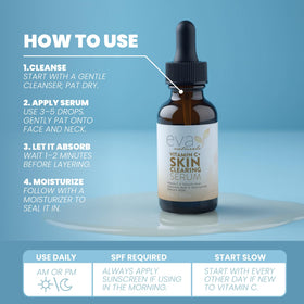 Eva Naturals Vitamin C Serum on a bathroom shelf
