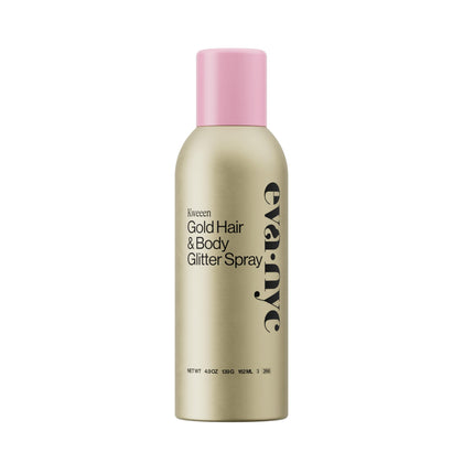 EVA·NYC Kweeen Gold Hair and Body Glitter Spray front view