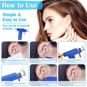 Evatage piercing earrings in gold and silver