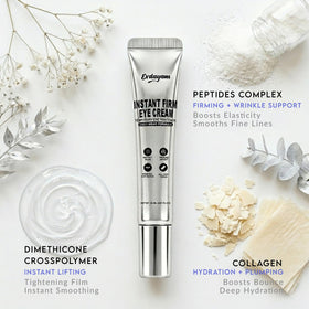 Evdayam Instant Eye Tightener Cream 15ml application on skin