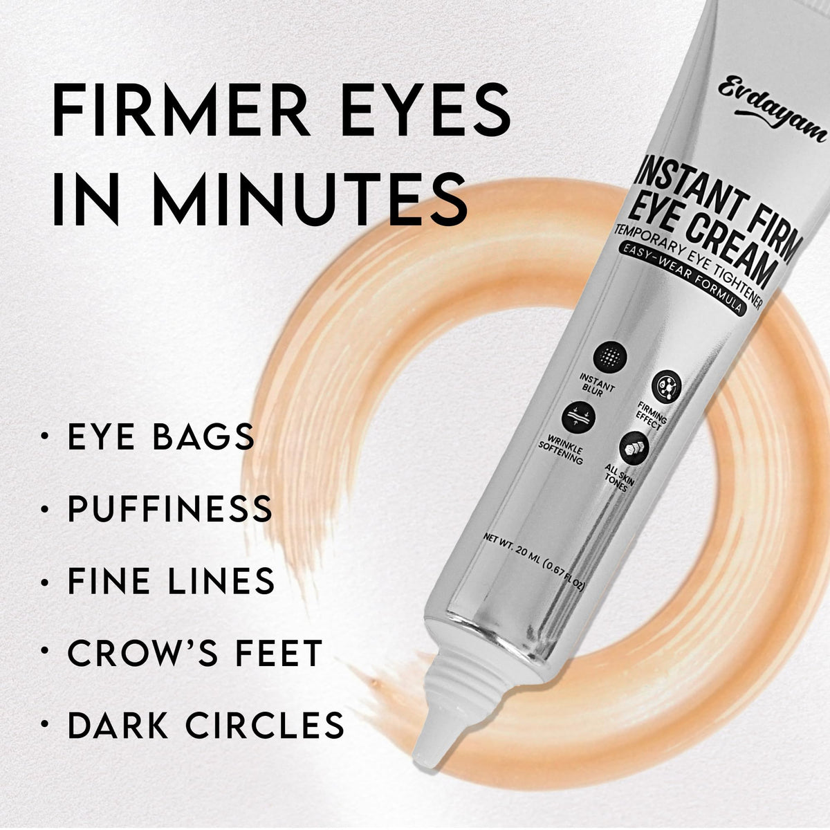 Evdayam Instant Eye Tightener Cream 15ml packaging
