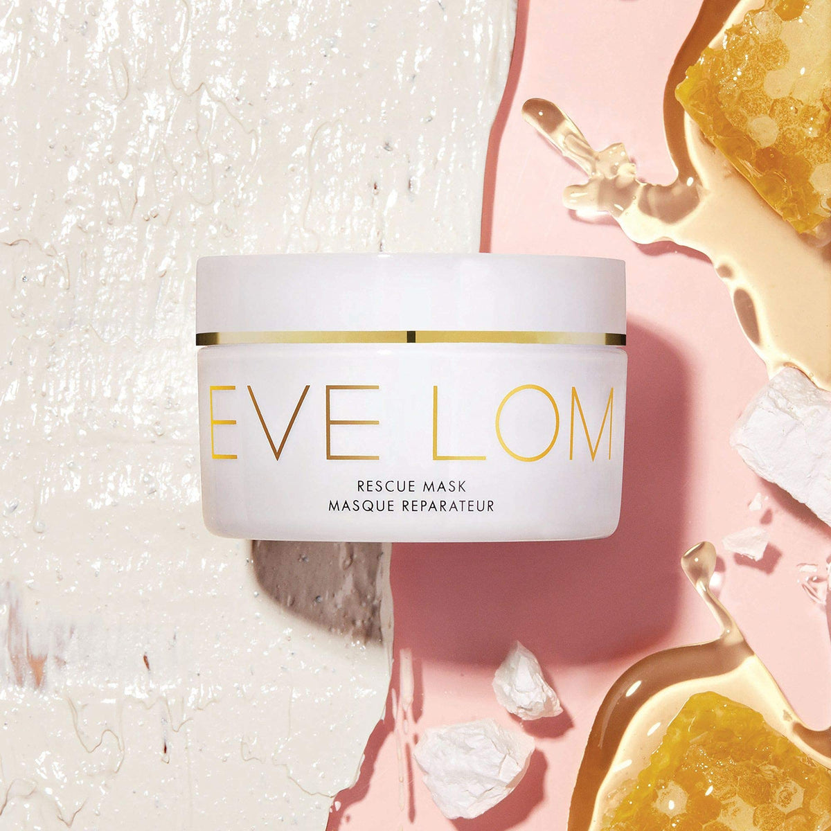 EVE LOM Rescue Facial Mask 100ml texture close-up on hand