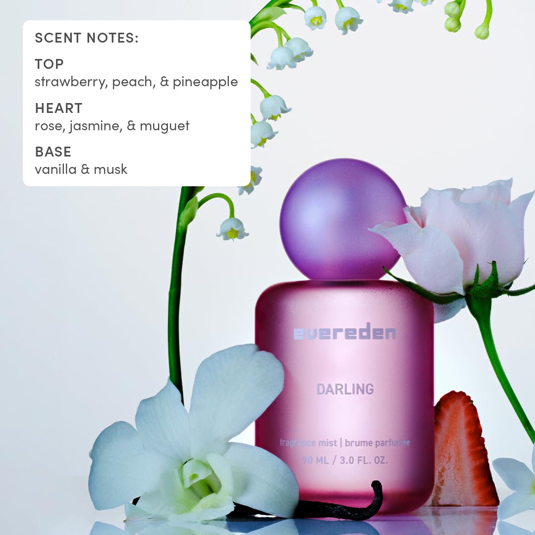 Evereden Darling Hair & Body Fragrance Mist with packaging