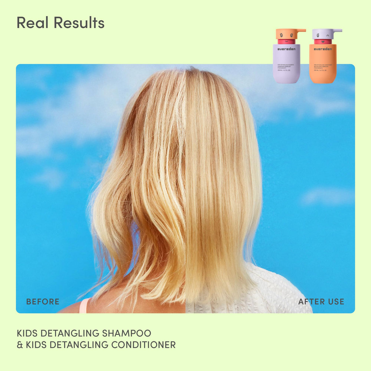 Evereden Kids Detangling Shampoo 300g lifestyle scene with child