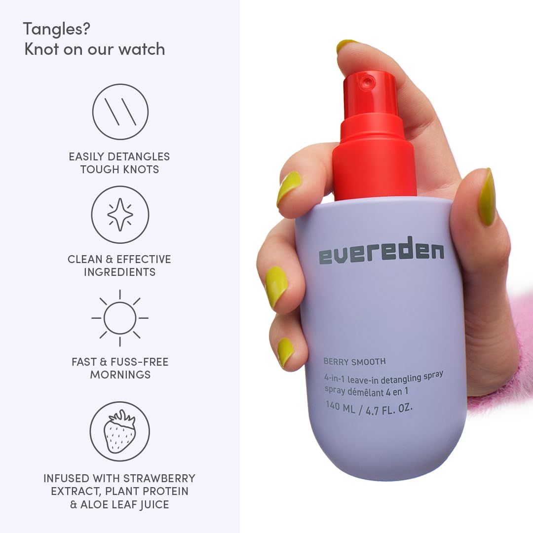 Evereden Kids Detangling Spray back view with ingredients
