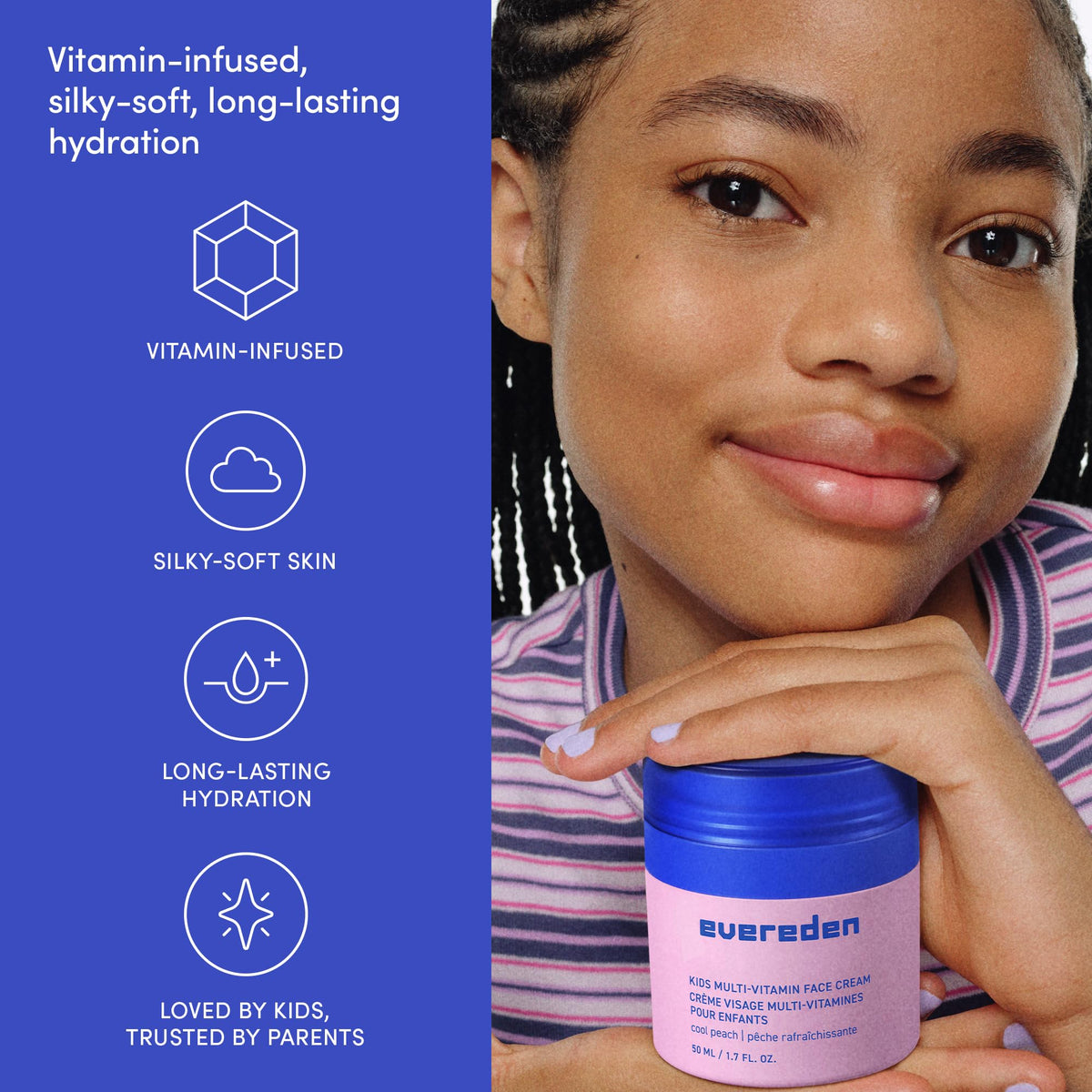 Evereden Kids Face Cream 2-Pack Peach in a playful setting