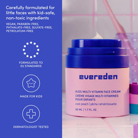 Evereden Kids Face Cream 2-Pack Peach with a child applying