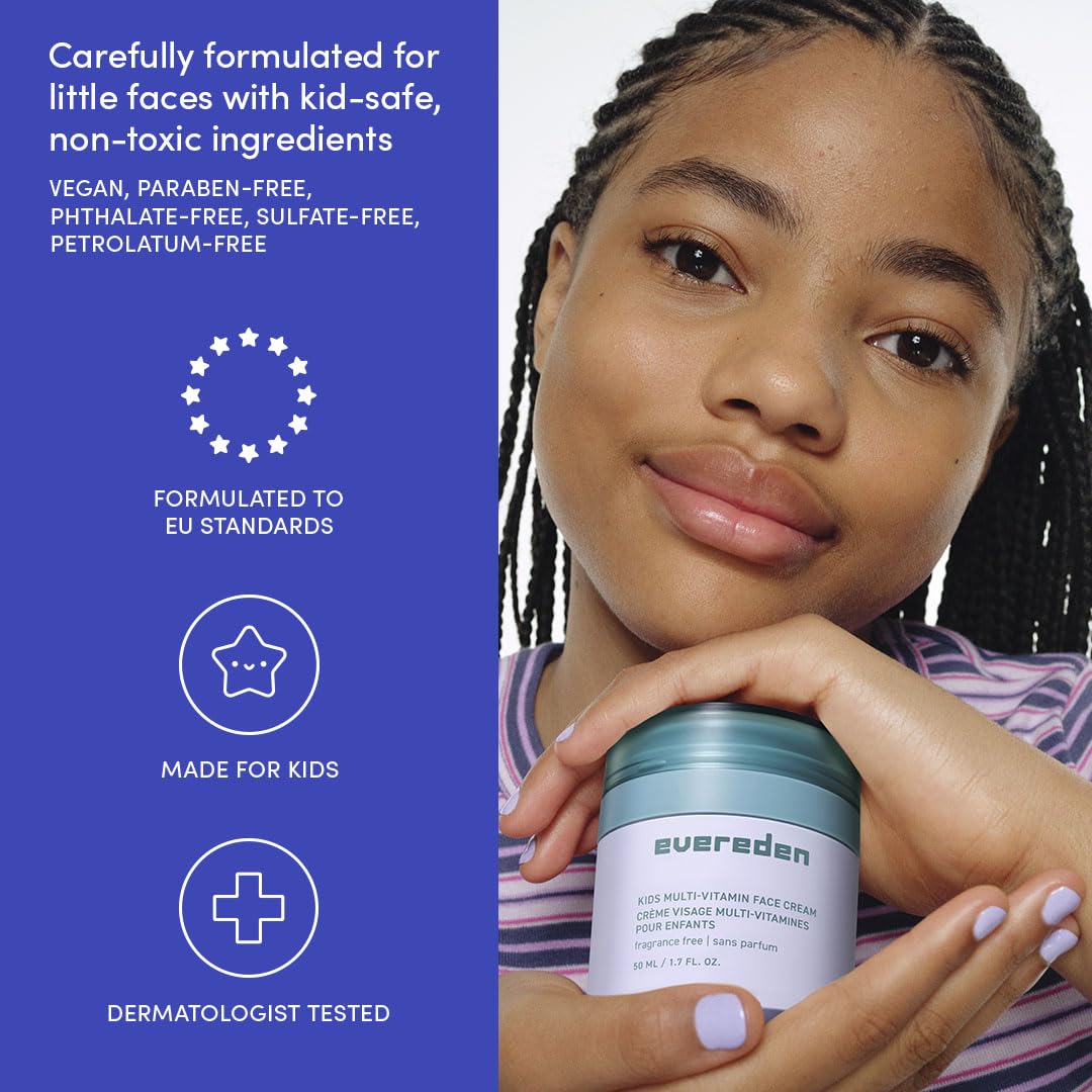 Evereden Kids Face Cream being applied on a child's face