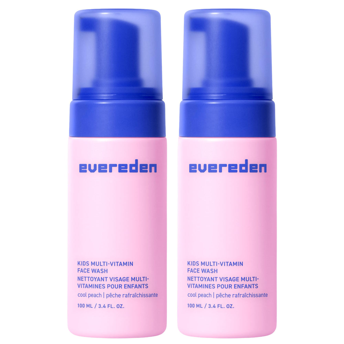 Evereden Kids Face Wash 2-Pack front view with peach scent
