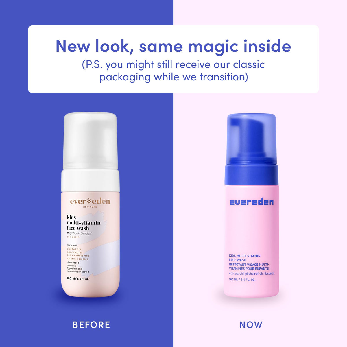 Evereden Kids Multi-Vitamin Face Wash 170g side view showing packaging details