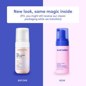 Evereden Kids Multi-Vitamin Face Wash 170g side view showing packaging details