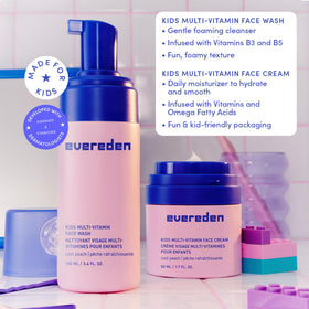 Evereden Kids Multi-Vitamin Face Wash and Cream Set together
