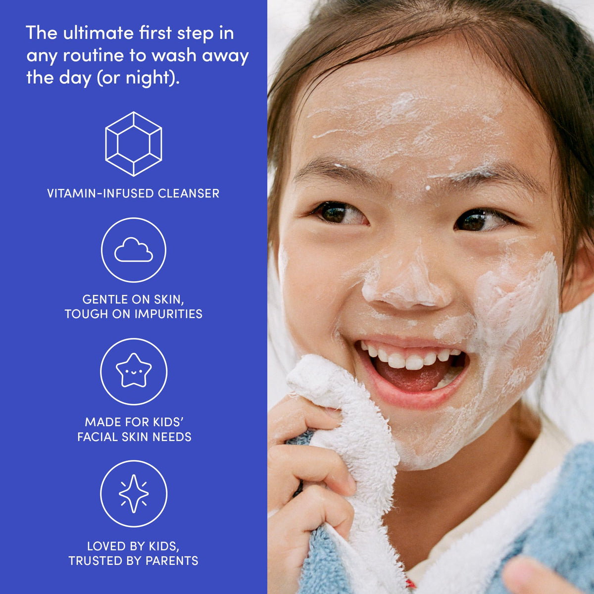 Evereden Kids Multi-Vitamin Face Wash displayed with fresh peaches