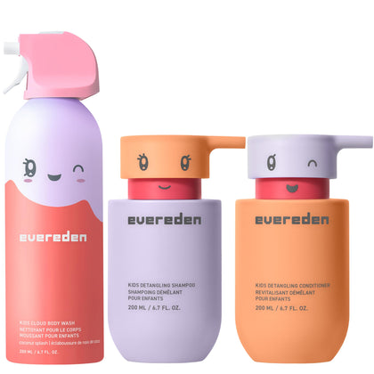 Evereden Kids Shampoo Conditioner Body Wash Set front view